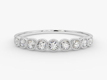 Bezel Set Moissanite Wedding Band