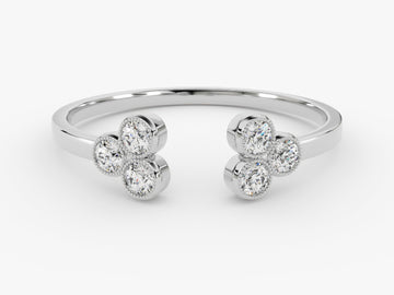 Open Trio Moissanite Wedding Band