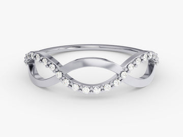 Halfway Set Trio Infinity Moissanite Wedding Band