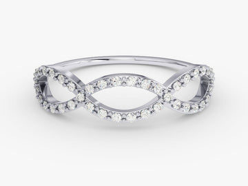 Trio Infinity Moissanite Wedding Band