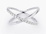 Load image into Gallery viewer, Halfway Set Criss Cross Moissanite Wedding Band
