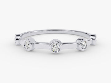 Half Eternity Bezel Moissanite Wedding Band