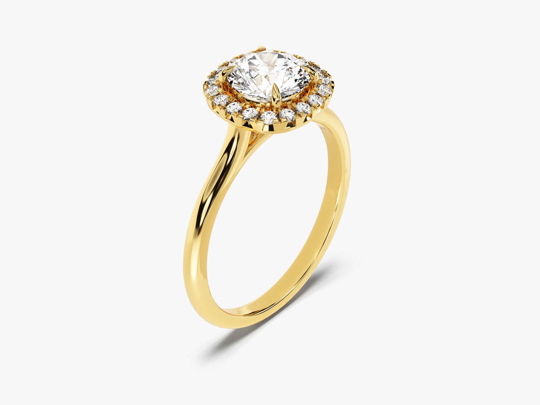 Round Diamond Yellow Gold Ring
