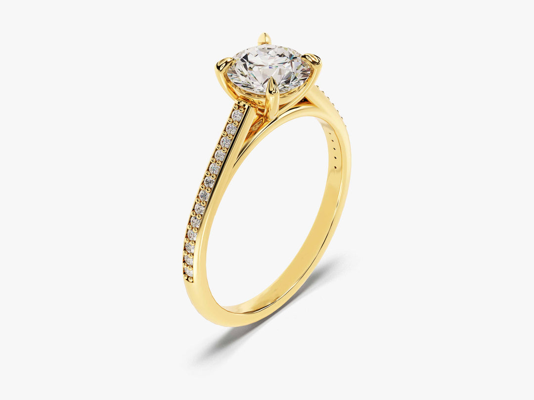 channel set diamond ring yellow gold