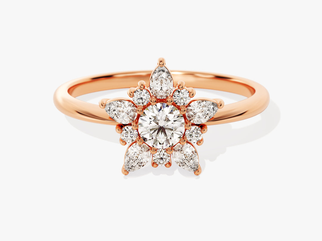 flower ring rose gold