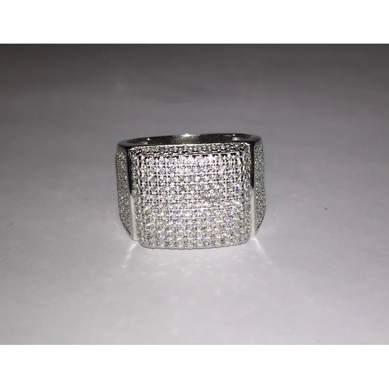 Iced Out Wedding Rings Custom Square Pinky Ring