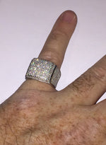 Load image into Gallery viewer, Iced Out Wedding Rings Custom Square Pinky Ring
