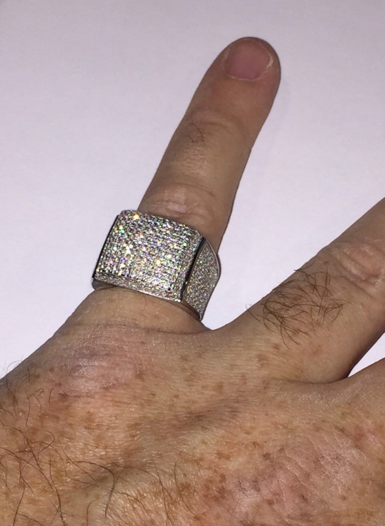 Iced Out Wedding Rings Custom Square Pinky Ring
