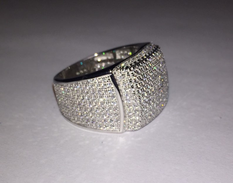 Iced Out Wedding Rings Custom Square Pinky Ring