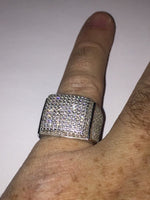 Load image into Gallery viewer, Iced Out Wedding Rings Custom Square Pinky Ring
