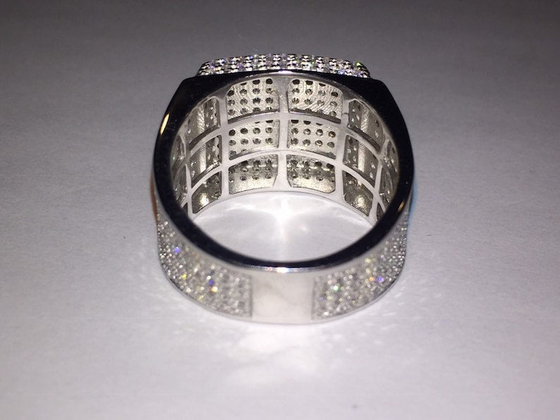 Iced Out Wedding Rings Custom Square Pinky Ring