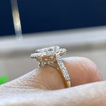 Load image into Gallery viewer, Cushion Diamond Ring, 14K White Gold Cushion Diamond Engagement Ring, Cushion Shape Engagement Ring Art Deco Antique image 4