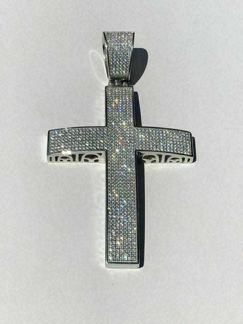 Iced Out Cross Pendant, Iced Out Chain With Pendant