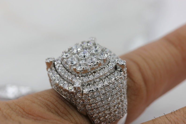 Hip Hop Style Iced Out Men Ring 7.75 CTW