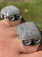Load image into Gallery viewer, Solid 925 Silver Square Cluster Moissanite Diamond Hip Hop Ring

