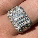 Load image into Gallery viewer, Square Diamond Ring Iced Out Baguette Moissanite Diamond
