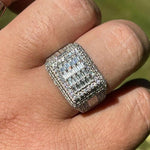 Load image into Gallery viewer, Square Diamond Ring Iced Out Baguette Moissanite Diamond
