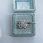 Load image into Gallery viewer, Cushion Diamond Ring, 14K White Gold Cushion Diamond Engagement Ring, Cushion Shape Engagement Ring Art Deco Antique image 5