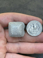 Load image into Gallery viewer, Solid 925 Silver Square Cluster Moissanite Diamond Hip Hop Ring
