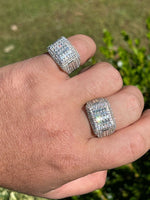 Load image into Gallery viewer, Square Diamond Ring Iced Out Baguette Moissanite Diamond

