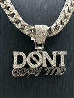 Load image into Gallery viewer, DON&#39;T Copy Me, 925 Sterling Silver Gold Plated Diamond Studded Iced Out Pendant
