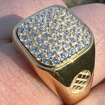 Men's Real Solid 925 Sterling Silver Moissanite Diamond