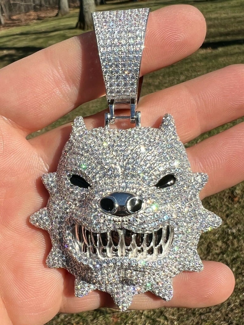 Iced Out Dog Tag Pendant, Iced Out Custom Pendant Moissanite Diamond