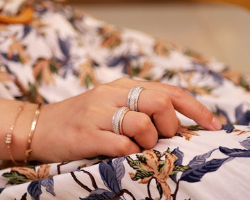 Iced Out Spinner Ring, Moissanite Fidget Ring