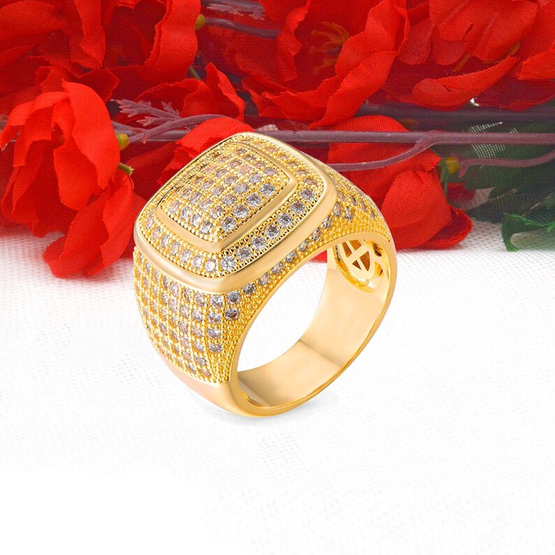 925 Silver With Yellow Gold Plated Men's Diamond Ring