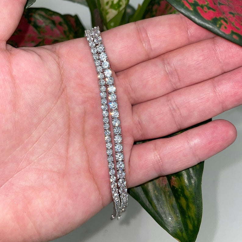 Tennis Chain VVS 14k White Gold 3mm 4mm 16 18 20 22 inch Diamond Iced Lab CZ Sterling Silver image 8