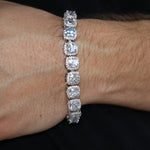 Load image into Gallery viewer, Clustered Tennis Bracelet 10mm 14k White Gold Silver VVS Lab Diamond Fashion High Quality image 3