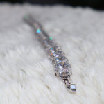 Load image into Gallery viewer, Clustered Tennis Bracelet 10mm 14k White Gold Silver VVS Lab Diamond Fashion High Quality image 2