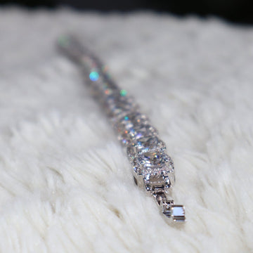 Clustered Tennis Bracelet 10mm 14k White Gold Silver VVS Lab Diamond Fashion High Quality image 2