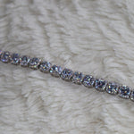 Load image into Gallery viewer, Clustered Tennis Bracelet 10mm 14k White Gold Silver VVS Lab Diamond Fashion High Quality image 5