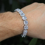 Load image into Gallery viewer, Clustered Tennis Bracelet 10mm 14k White Gold Silver VVS Lab Diamond Fashion High Quality image 1