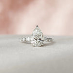 Load image into Gallery viewer, 2 CT Pear Cut Moissanite Engagement Ring, 14K Gold Ring, Promise ring, Solitaire Wedding Ring, Pear Classic Ring, Pear Cut Minimalist Ring image 4