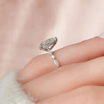 Load image into Gallery viewer, 2 CT Pear Cut Moissanite Engagement Ring, 14K Gold Ring, Promise ring, Solitaire Wedding Ring, Pear Classic Ring, Pear Cut Minimalist Ring image 7