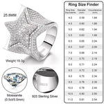 Load image into Gallery viewer, Iced Out Moissanite Ring Star Rings 925 Sterling Silver Men Ring
