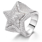 Load image into Gallery viewer, Iced Out Moissanite Ring Star Rings 925 Sterling Silver Men Ring
