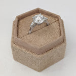 Load image into Gallery viewer, 3.20 Carat Round Brilliant Lab Grown Diamond Engagement Ring, 14K White Gold, With Side Tapered Diamonds image 3