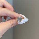 Load image into Gallery viewer, 4 Carat Emerald Cut Moissanite Hidden Halo Solitaire Engagement Ring image 3