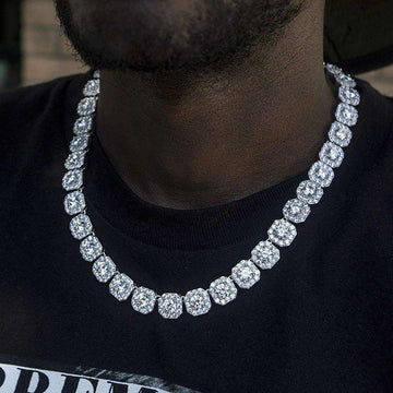 12mm Iced Out Diamond VVS Tennis Chain | Men's Jewelry | Diamond Necklace | Hip Hop Tennis Chain | Hip Hop Necklace | Iced Out Necklace image 1