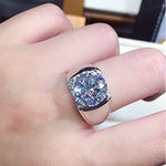 Load image into Gallery viewer, Round Cut Moissanite Diamond Men&#39;s Ring, 925 Sterling Silver Proposal Ring, Wedding &amp; Engagement Ring, Valentine Gifts For Him, Fine Jewelry
