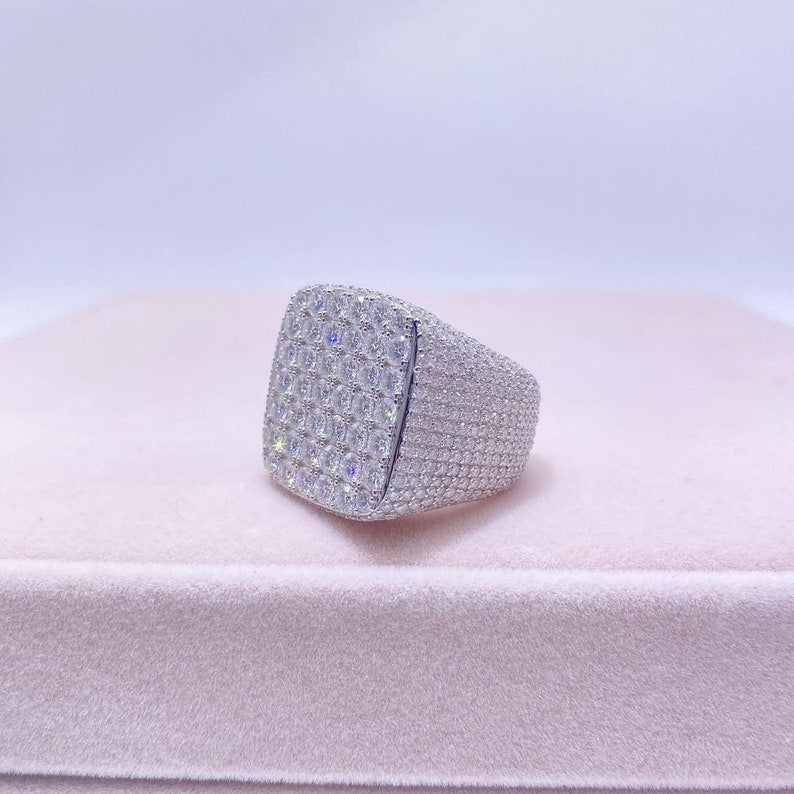 Moissanite Diamond Championship Ring, Custom Letter Ring Moissanite Diamond