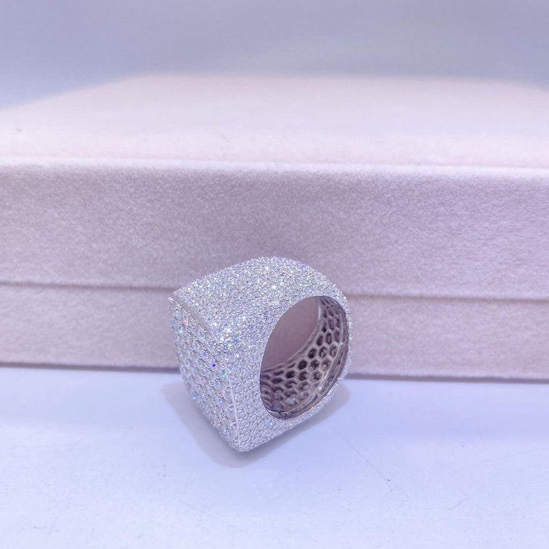 Moissanite Diamond Championship Ring, Custom Letter Ring Moissanite Diamond