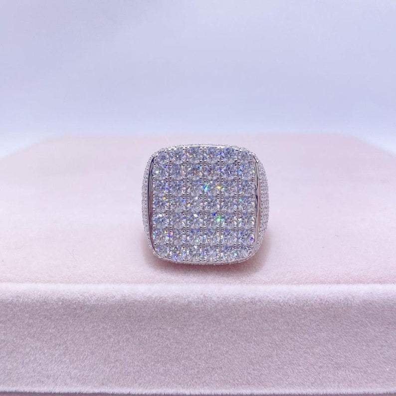 Moissanite Diamond Championship Ring, Custom Letter Ring Moissanite Diamond