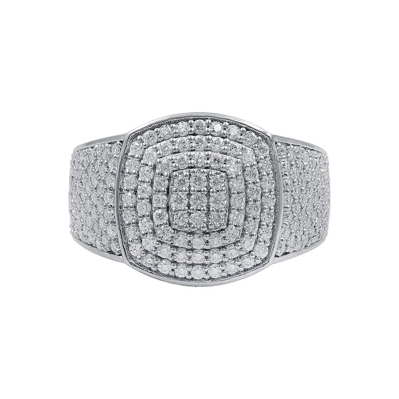 Big Moissanite Iced Out Hip Hop Ring for Men, Micro Paved Iced Out Ring