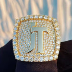 Load image into Gallery viewer, Iced Out Ring Customize JT Yellow Gold Plated
