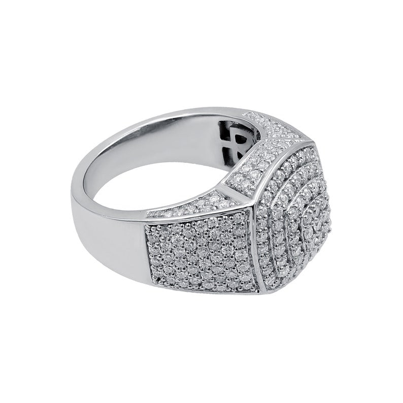 Big Moissanite Iced Out Hip Hop Ring for Men, Micro Paved Iced Out Ring