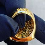 Load image into Gallery viewer, Iced Out Ring Customize JT Yellow Gold Plated
